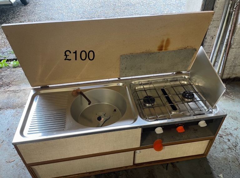 Teardrop dayvan camper caravan motorhome conversion freestanding kitchen unit 
