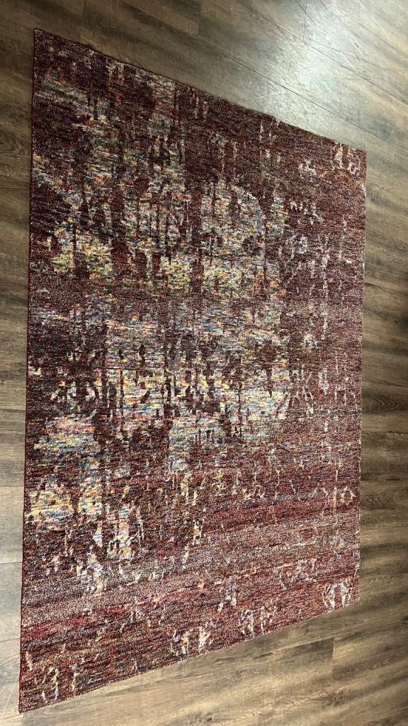 Nourison Silk Shadows Designer Rug – Wine/Brown – 5’6” × 7’5”