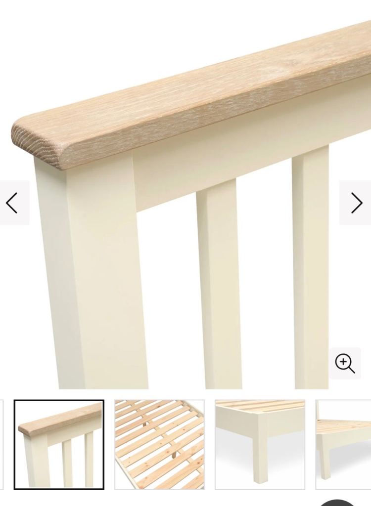 King Size White Oak Wood Bed Frame – Good Condition