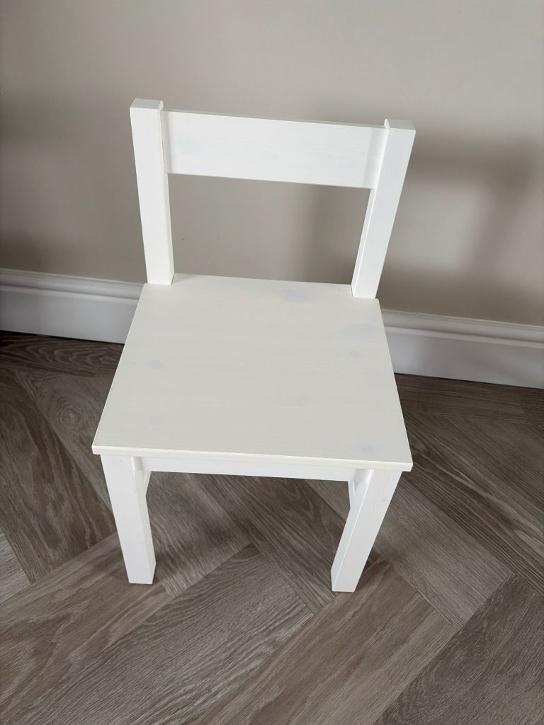 White Wooden Toddler Chair - Good Condition
