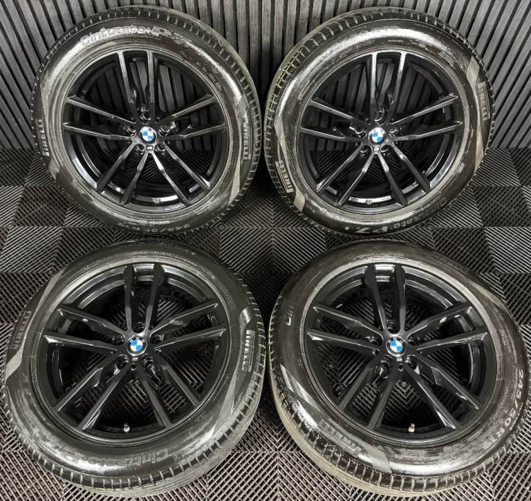 19'' GENUINE BMW X3 X4 G01 G02 698 GLOSS BLACK M SPORT ALLOY WHEELS TYRES