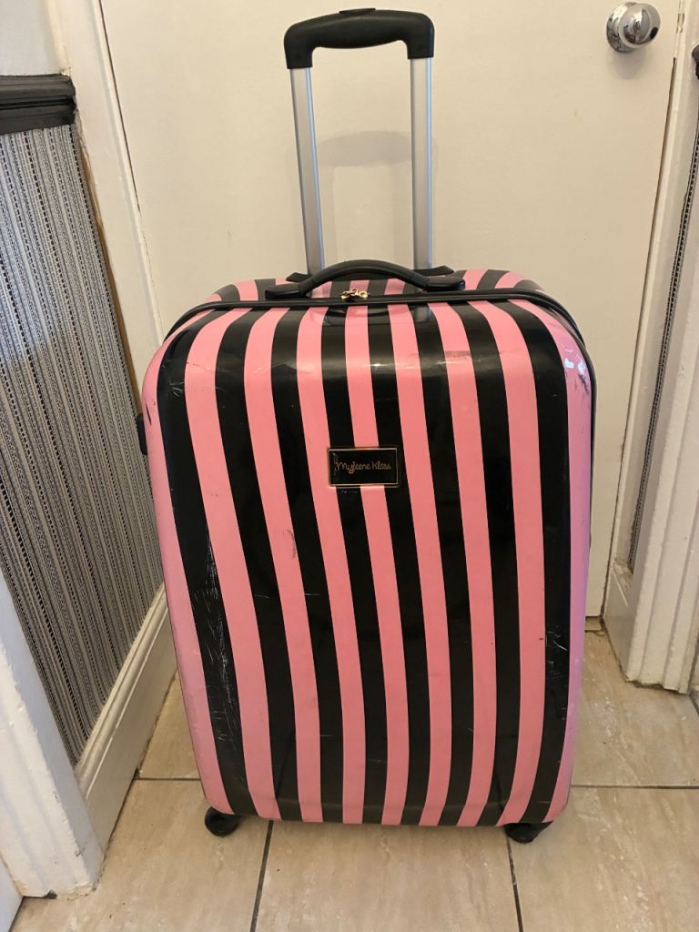 x2 Suitcases - Pink/Black Hardshell