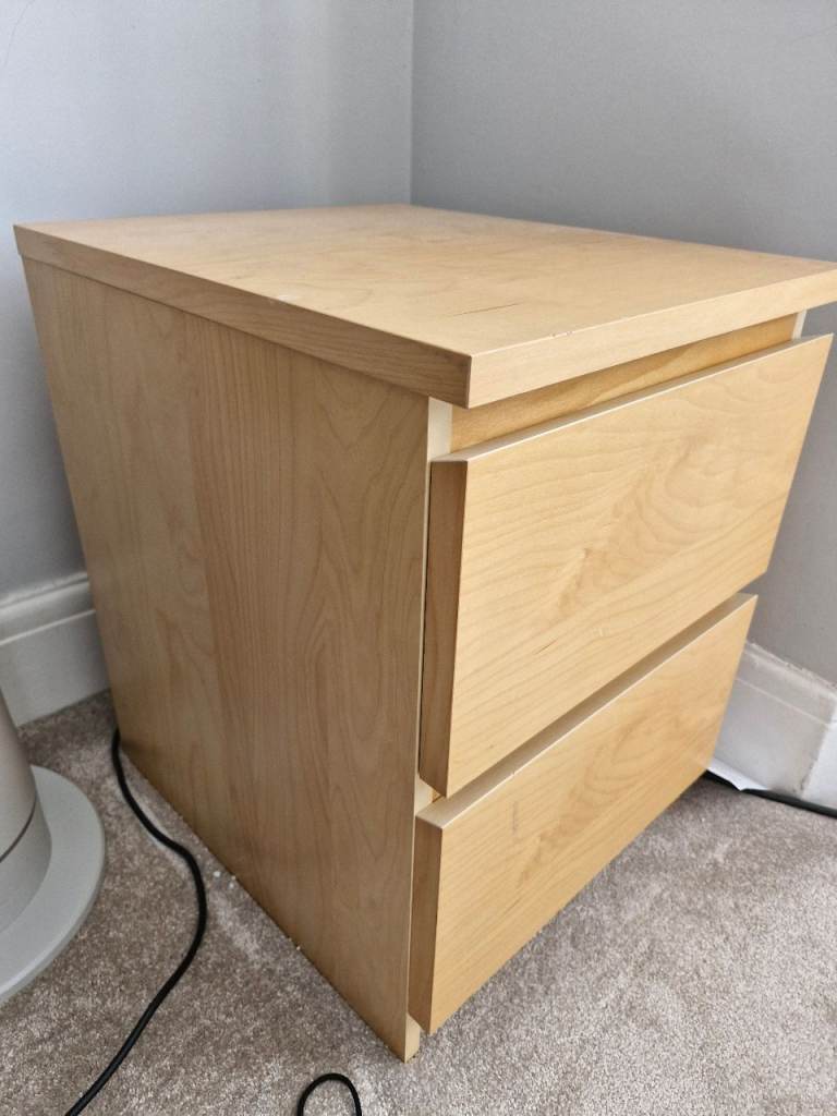 2 Drawer Bedside Nightstand Table