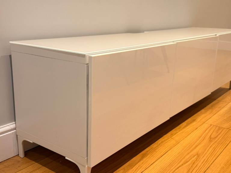 Ikea TV stand Besta with doors, white/Lappviken white, 180x42x38 cm