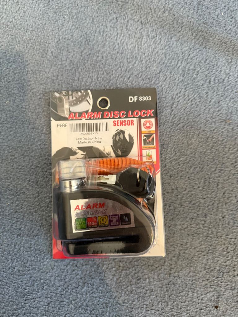 Alarm disc lock for bikes and motorbikes