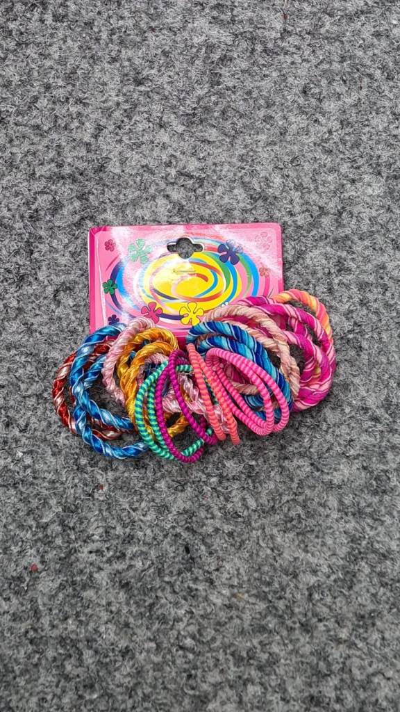 Set of Colorful Braided Fabric Hair Ties and Ponytail Holders
