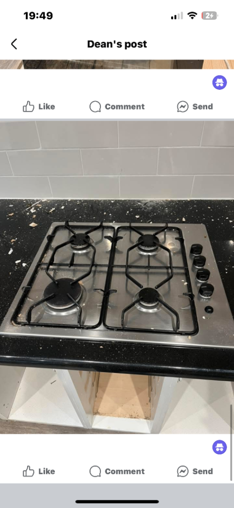 Electric oven gas hob and built in microwave 