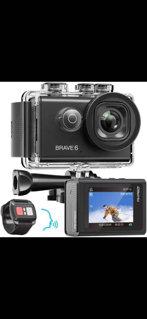 Alaska Brave 6 Go pro action camera with accessories and carry case Like new 