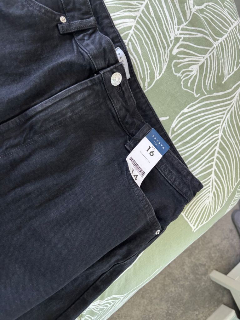 Papaya Black Denim Shorts - Brand New, Size 16