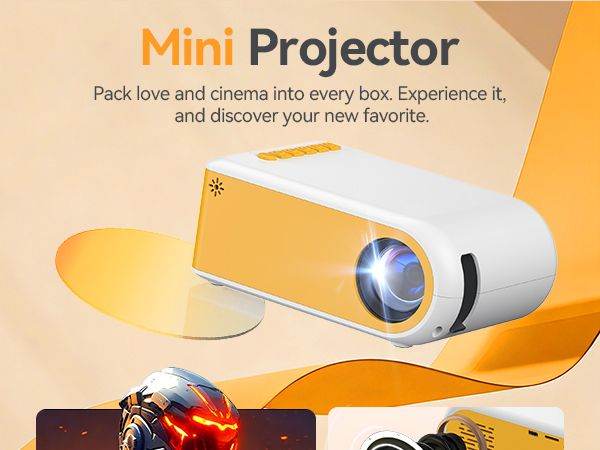 Mini Portable Projector 1080P HD Supported. Wifi and Bluetooth 5.2