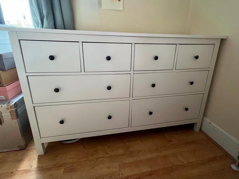 IKEA Hemnes White Wood Chest of 8 Drawers