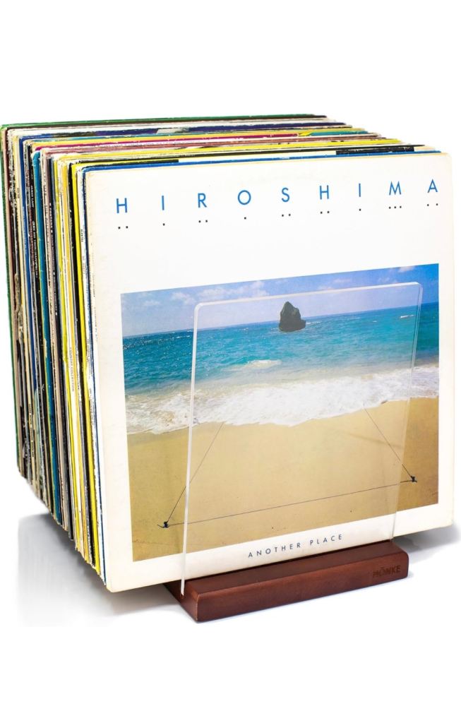 Vinyl Record Storage Stand, Expandable Record Holder for 30-70 LPs, Now Playing