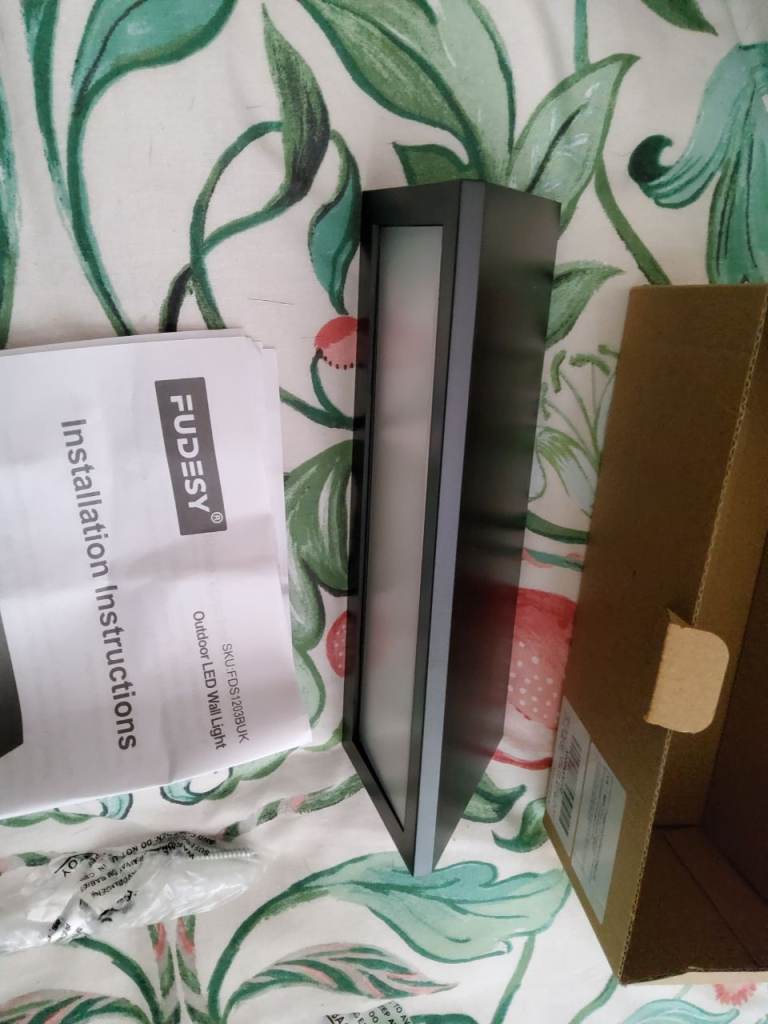 New FUDESY Outdoor LED Wall Light - Black, IP65 Rated