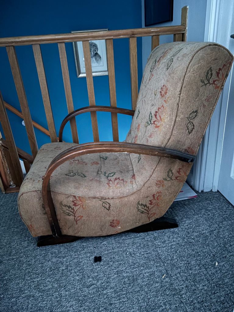 Vintage art deco bentwood banana rocking chair