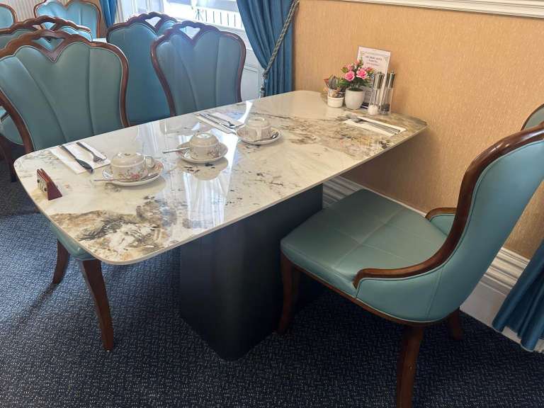 Luxurious Marble Effect Table with stand