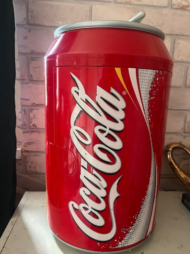 Coca Cola mini fridge to fit 8 cans and snacks