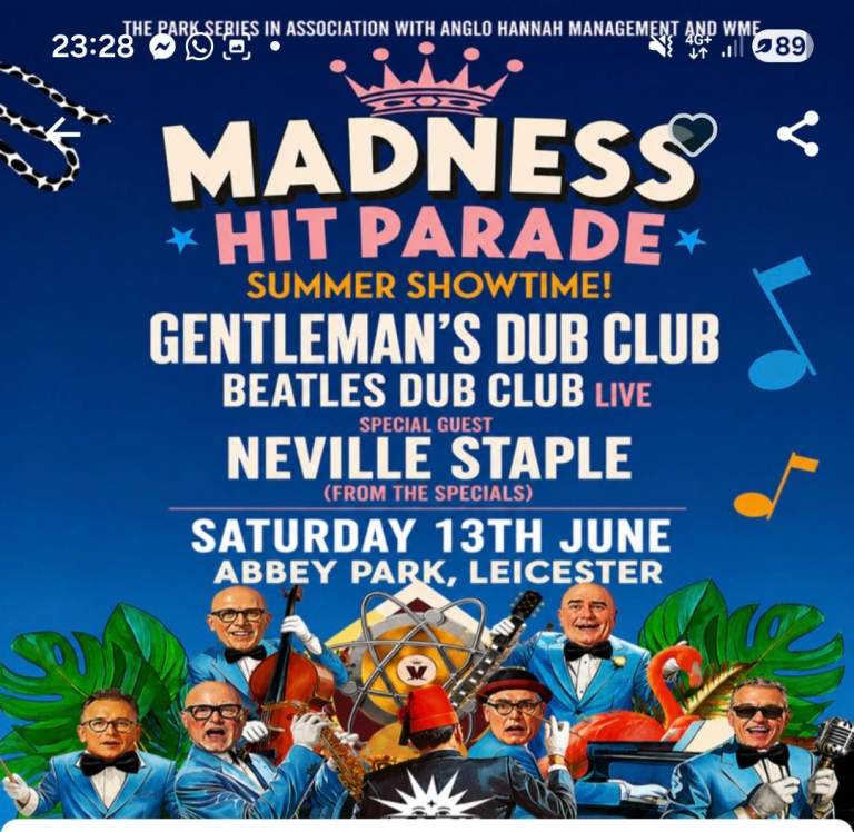 MADNESS TICKETS X2 LEICESTER 