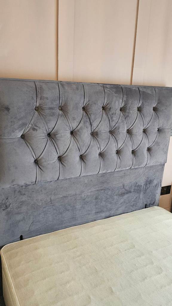 Dreams luxury double floor length headboard, velver black