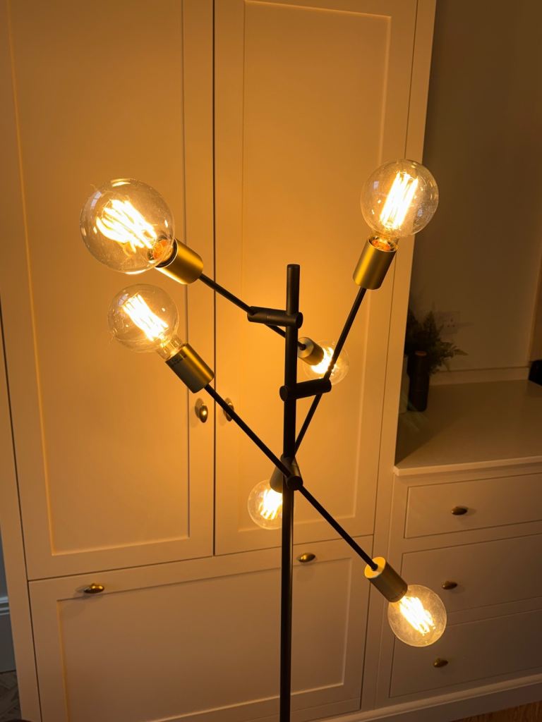 Industrial cross arm floor lamp (lightbulbs included) 