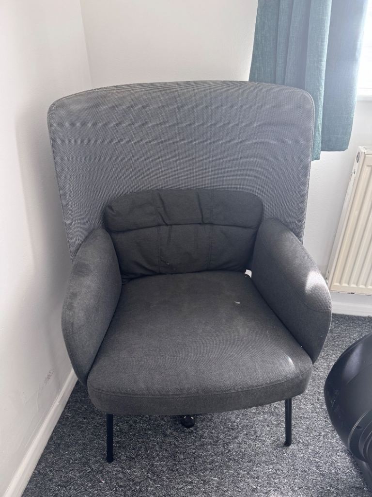 Bingsta Highback Armchair Vissle Dark Grey/Kabusa Dark Grey 