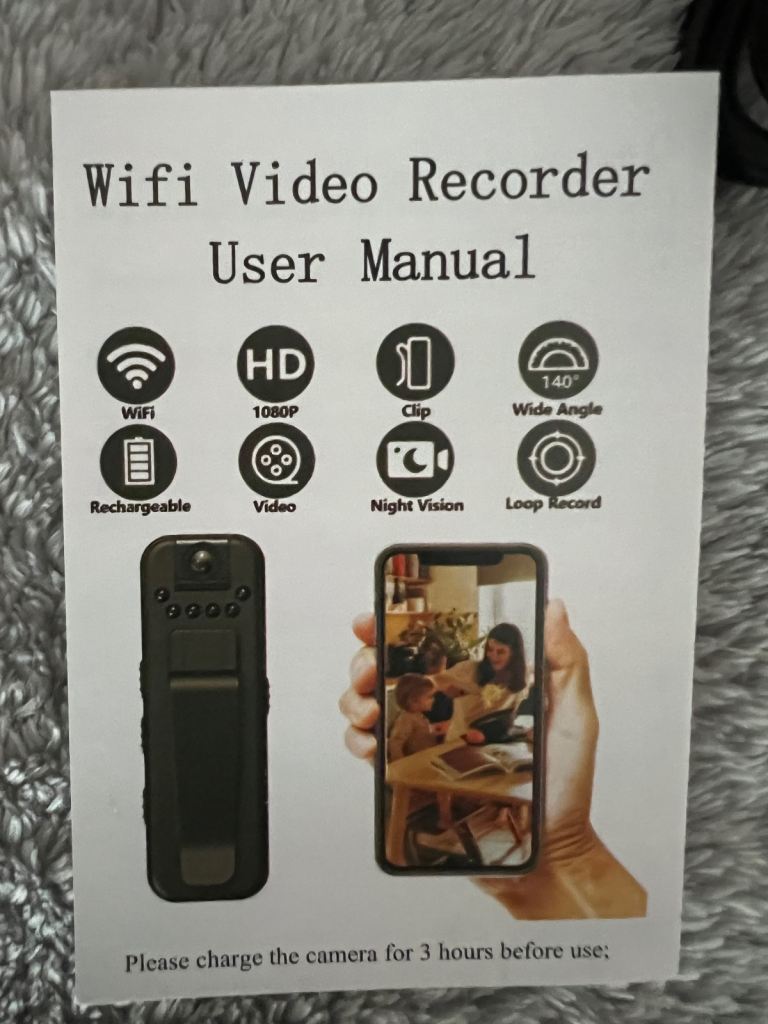 HD Body Camera wide angle home work security 
