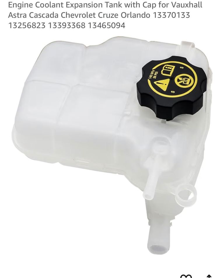 Engine coolant expansion tank with cap