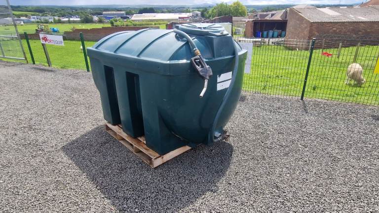 Atlantis 2450 litre bunded diesel storage tank with filling hose and nozzle digger tractor 