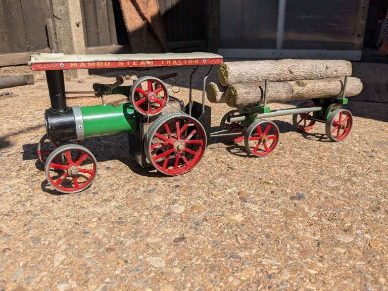 Mamod Steam Tractor with Log Trailer – Fair Condition