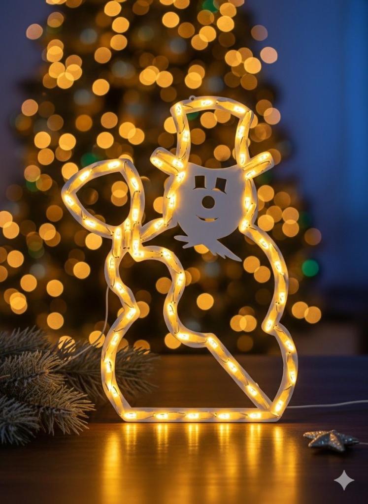 LED Christmas snowman window silhouette light