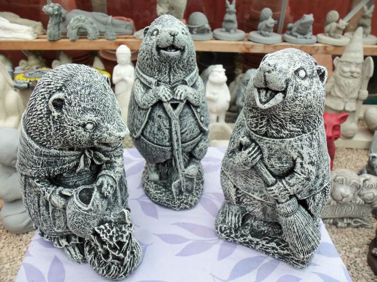 Concrete stone garden ornaments of Hedgehog gardeners