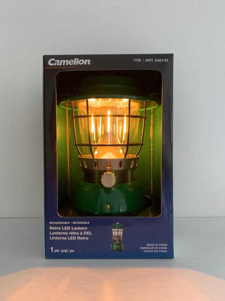 New Green Camping Retro Rechargeable LED Lantern with (li-ion battery) - 100 hours of runtime
