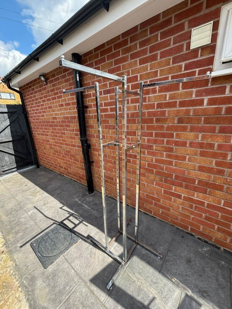 Silver clothes rail / rack