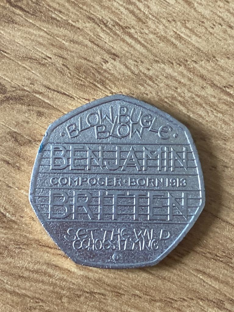 Benjamin Britten Rare 50p coin 2013