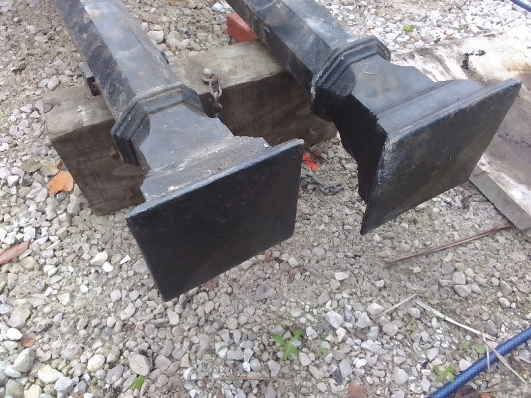 Cast Iron quality antique matching pair of posts made by W.H.Peak of Liverpool  