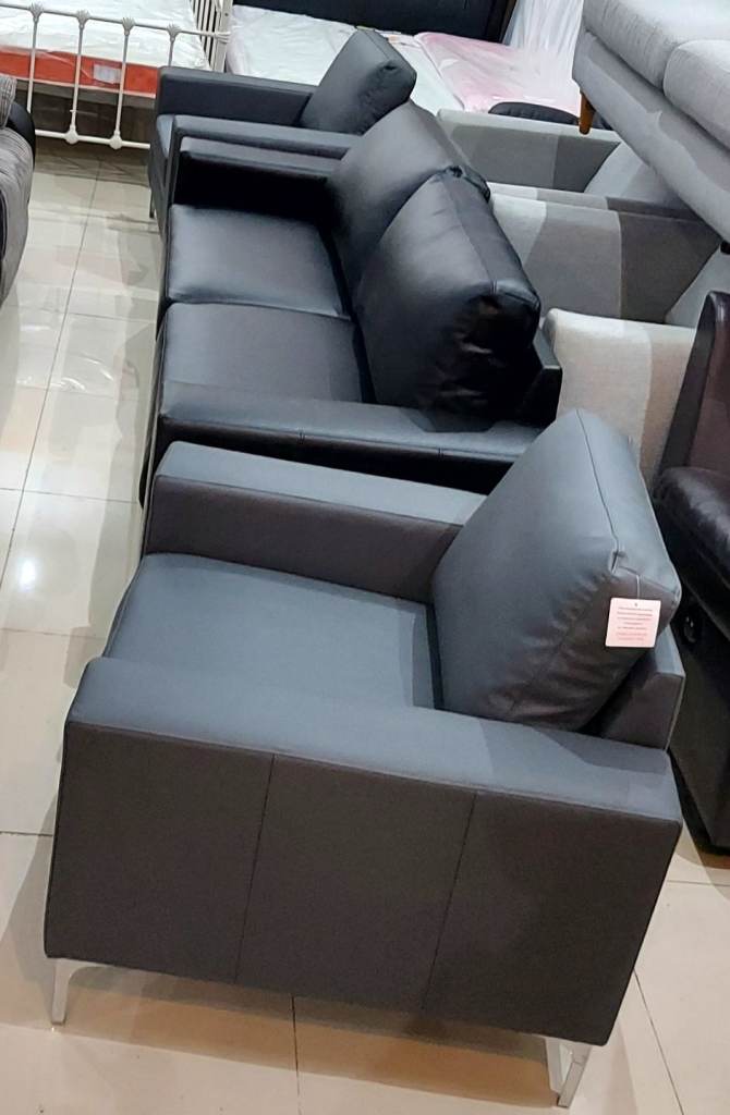 Baltimore Grey and Black 3+1+1 Seater Sofa Set 