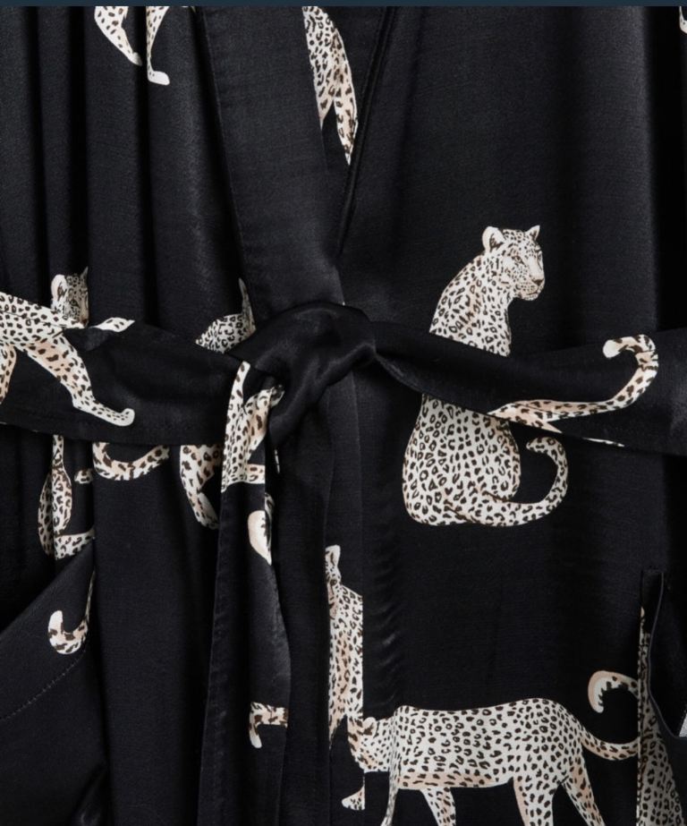 BNWT OLIVER BONAS SATIN LEOPARD ROBE DRESSING GOWN