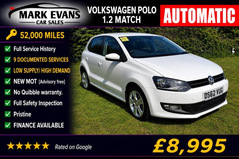 2013 Volkswagen Polo 1.4 Match 5dr DSG HATCHBACK Petrol Automatic