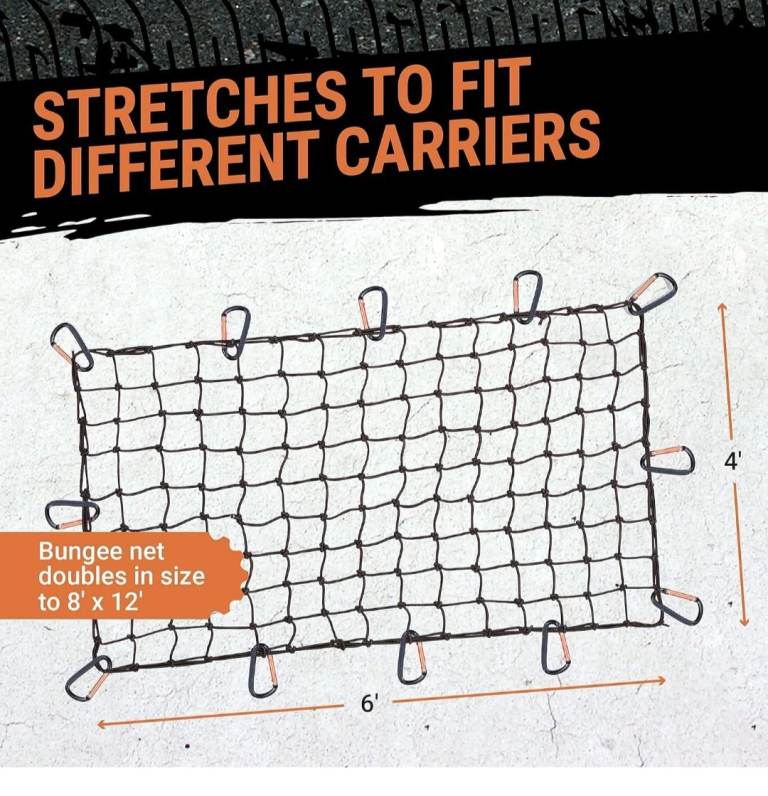 Bnip Grit Performance Cargo Net for Pickup Truck Bed - 4 x 6 Foot, Heavy-Duty.