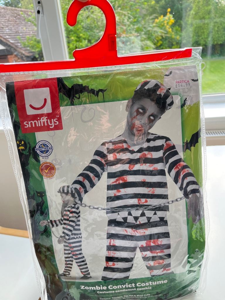 Smiffys Zombie Convict Costume Kids - size Tween - almost  New