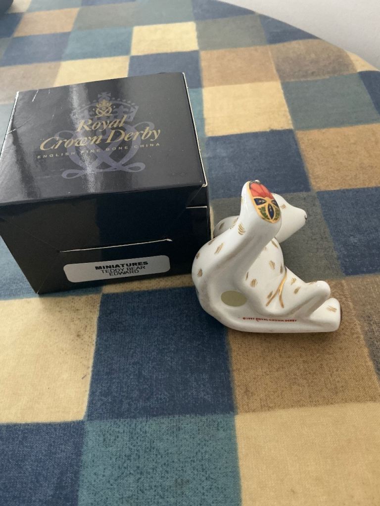 Royal Crown Derby 'Miniatures' Teddy Bear Figurine