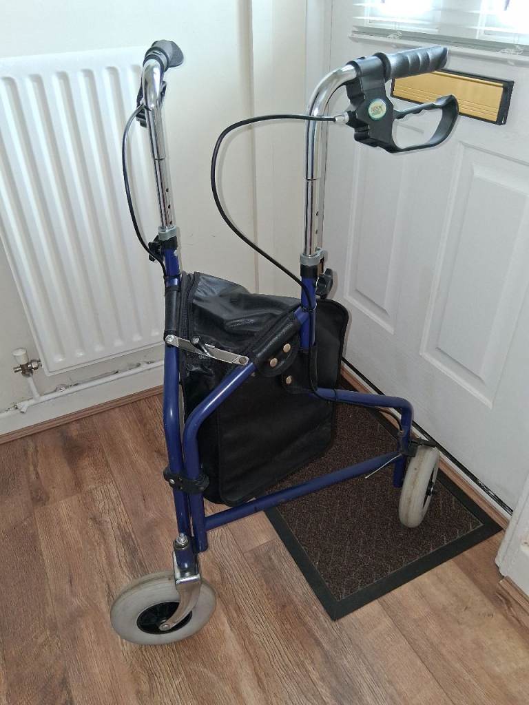 Three Wheel Adult Walker with Shopping Bag - Lightweight