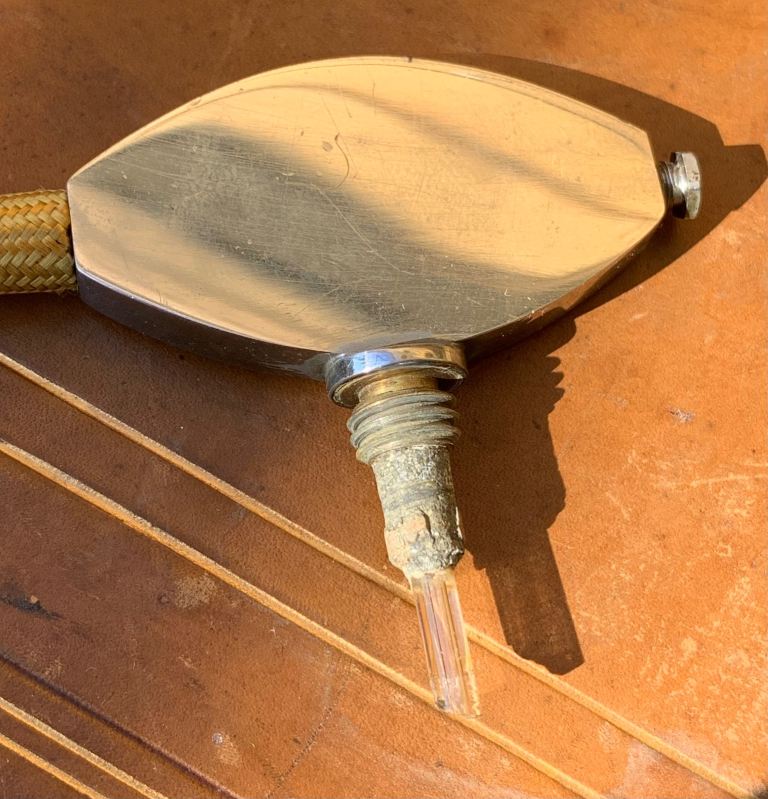 Rare Antique Art Deco Malachite Glass Putti Perfume Scent Bottle