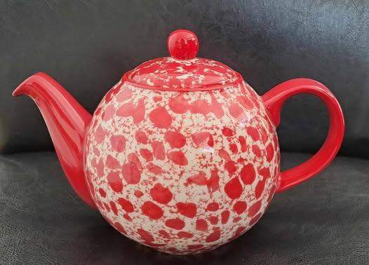 London Pottery Splash Globe Red Stoneware Teapot