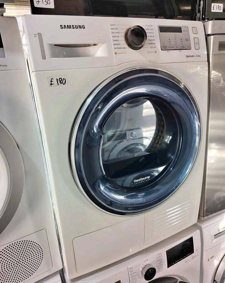 Samsung 8kg Optimal Dry Heat Pump Condenser Tumble Dryer – White – £180