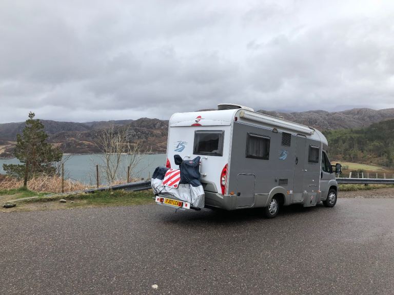 Motorhome tow bar mounted scooter / motorbike carrier