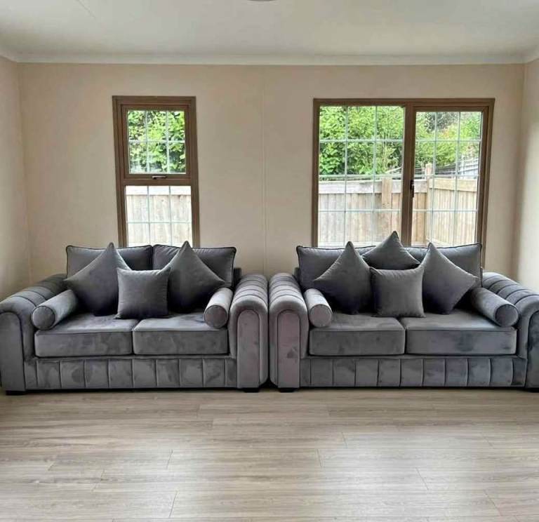 Lilly Plush Velvet Sofa Set | 3+2 Seater | No Deposit | UK Delivery