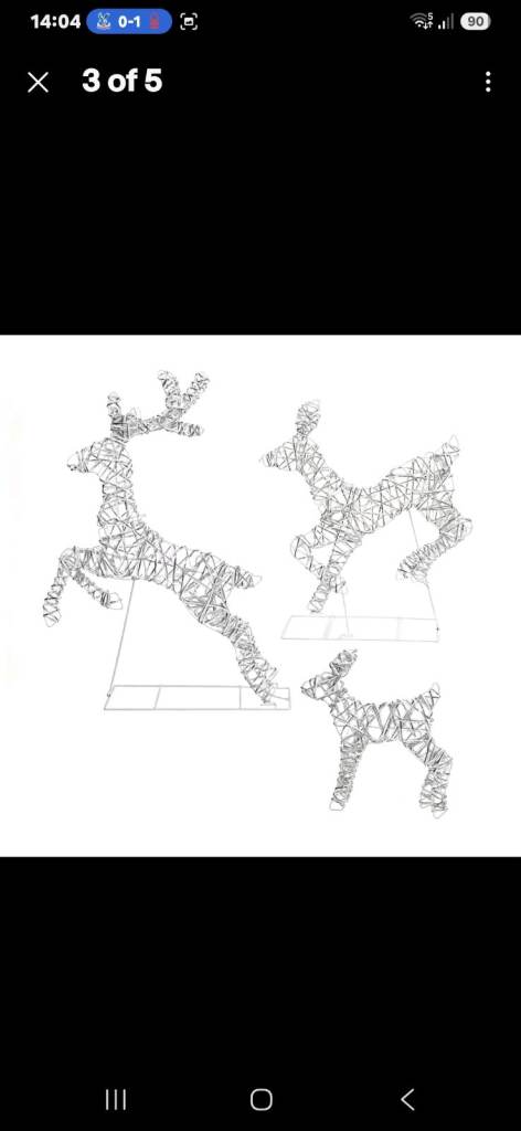 Set of 3 light up reindeers