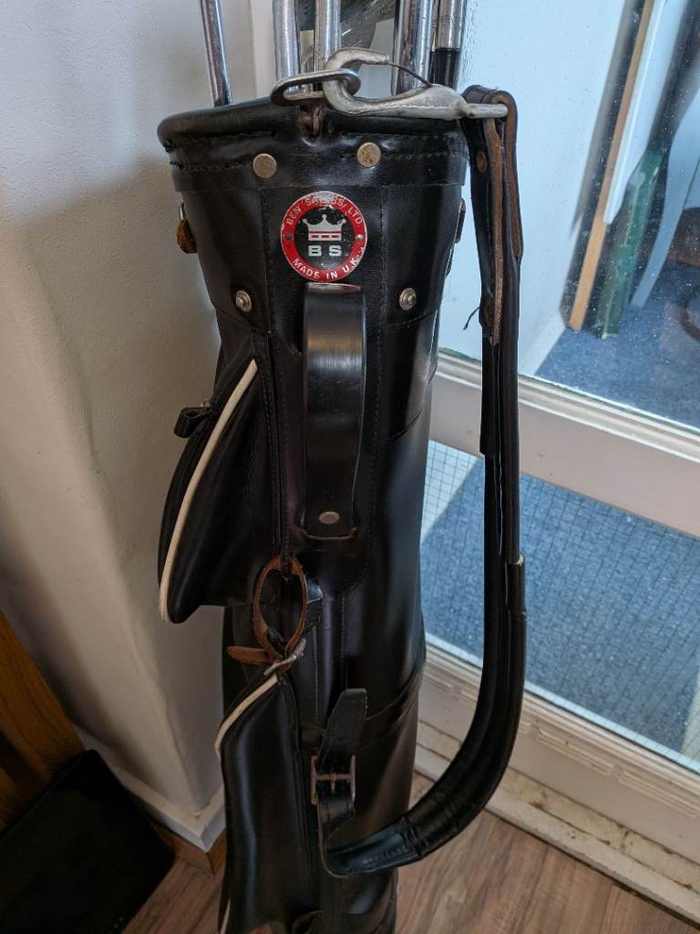 Ben Sayers Vintage Leather Golf Bag and Clubs 