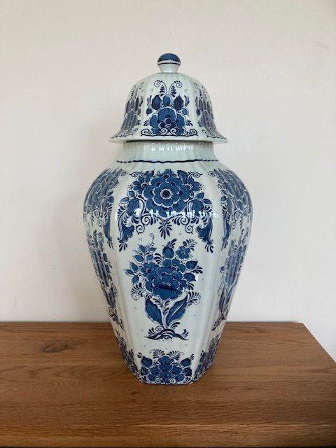 Large Blauw Delft Royal Distel SCR Hand Painted Vase