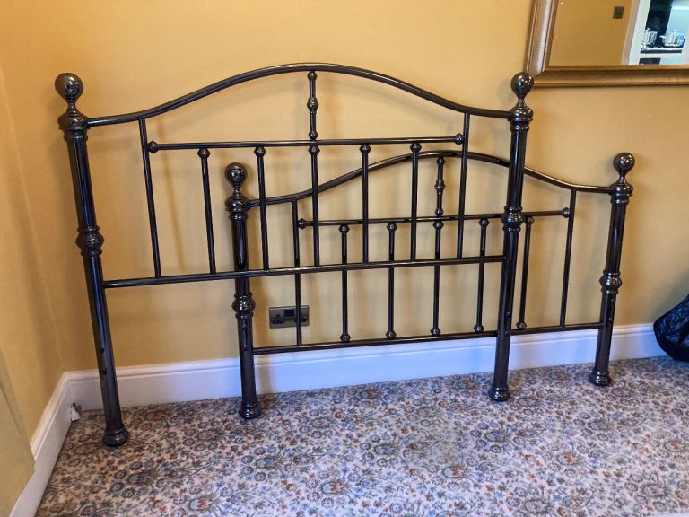 Double Metal Bed Frame with Slats